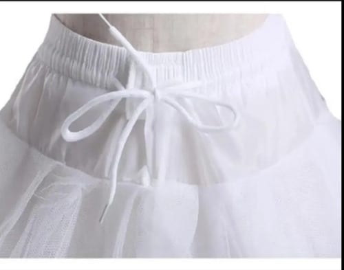 Falso Vestido Niñas Cueca Competencia Blanco Liso 8 — fotografía 3 de 4