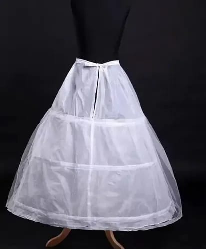Falso Vestido Niñas Cueca Competencia Blanco Liso 8 — fotografía 4 de 4