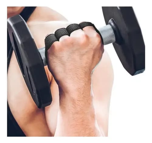Almohadillas De Neopreno Agarre Gym Fitness Guantes Gimnasio Negro Lisa Standar — fotografía 3 de 5