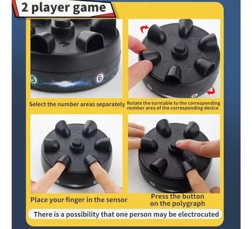 Juego Ruleta Detector De Mentiras Descarga Electrica 6 Dedos Negro — fotografía 5 de 5