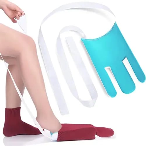 Kit Ayuda Para Ponerse Calcetines Tercera Edad Excelente Celeste — fotografía 1 de 4