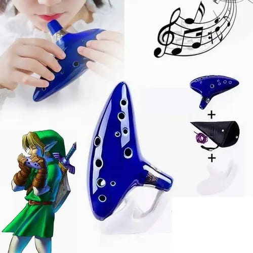Ocarina Zelda 12 Agujeros Ocarina Del Tiempo Profesional Azul — fotografía 2 de 4