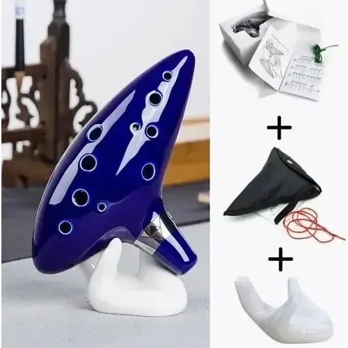 Ocarina Zelda 12 Agujeros Ocarina Del Tiempo Profesional Azul — fotografía 3 de 4