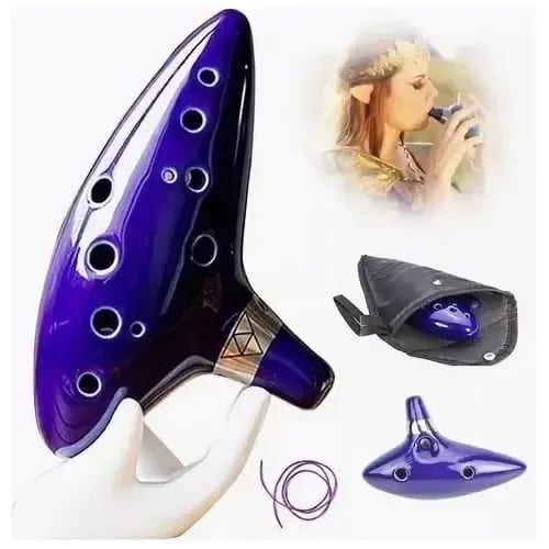 Ocarina Zelda 12 Agujeros Ocarina Del Tiempo Profesional Azul — fotografía 4 de 4