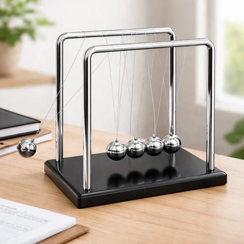 Péndulo Newton Científico Decorativo Antiestrés Plateado — fotografía 1 de 8