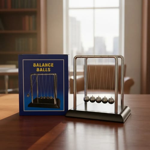 Péndulo Newton Científico Decorativo Antiestrés Plateado — fotografía 6 de 8