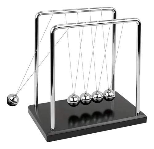 Péndulo Newton Científico Decorativo Antiestrés Plateado — fotografía 8 de 8