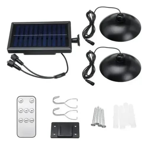 X2 Lamparas Solares Colgantes Lamparas Solares Terraza 240w Branco — fotografía 3 de 3